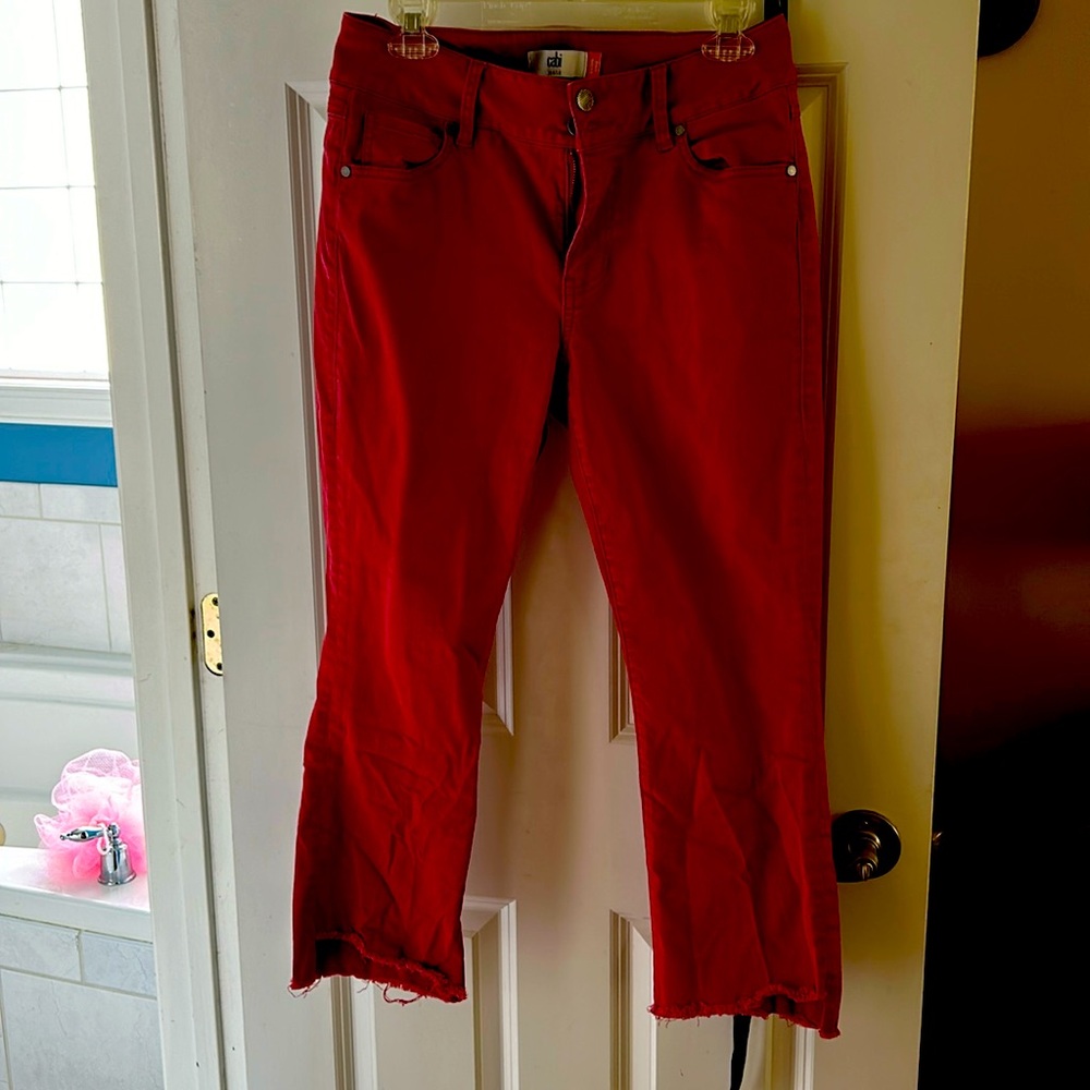 Red Cabi high low denim pants